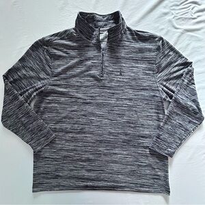 Tailorbyrd Black and Gray Striped Quarter-Zip Pullover